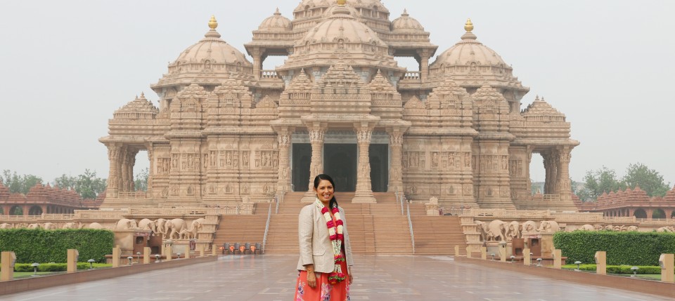 British Secretary of State for International Development The Rt Hon Priti Patel MP Visits Swaminarayan Akshardham in New Delhi